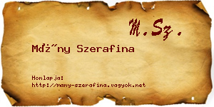 Mány Szerafina névjegykártya